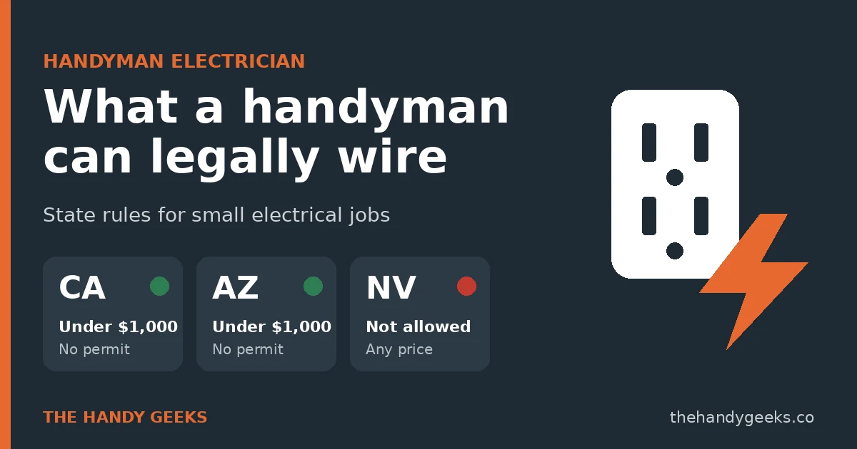 Handyman Electrician: What a Handyman Can Legally Wire