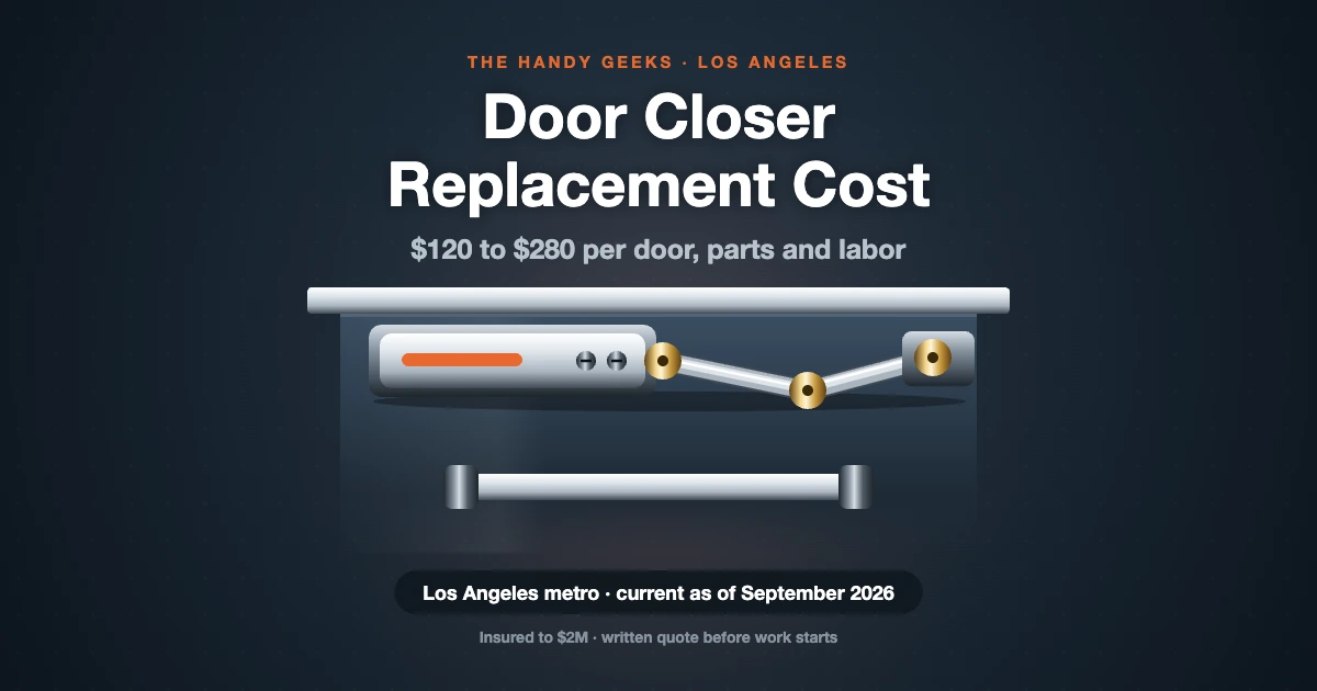 Door Closer Replacement Cost: $120 to $280 per Door
